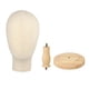 thumbnail image 5 of Cabeza de maniquí Sombrero Exhibición de la cabeza Sombrero Peluca Exhibición de la joyería con base de madera Accesorios de accesorios fáciles de usa base de grano de madera, 5 of 5