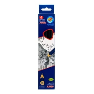 Lápices Grafito Triangular 4 Unidades Jumbo Hand Gris Oscuro