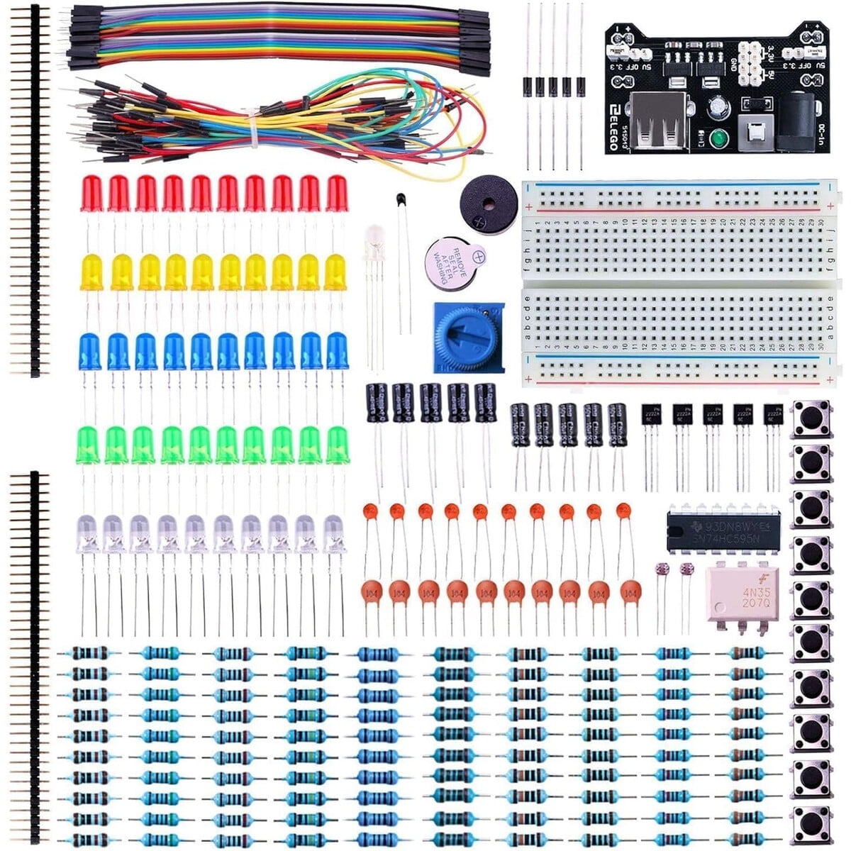 Kit Electrónico Elegoo Breadboard Resistencias Arduino
