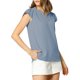 thumbnail image 4 of INSPIRE CHIC Blusa Sólida para Mujer Cuello en V con Volantes Manga Corta Ligera para el Trabajo XS Gris Oscuro Azul, 4 of 6