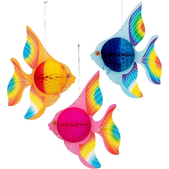 90shine 12 piezas de decoraciones para fiestas con peces tropicales