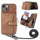 thumbnail image 1 of Funda Tipo Cartera con Correa Cruzada para iPhone 14 Protección Contra Golpes Marrón, 1 of 6