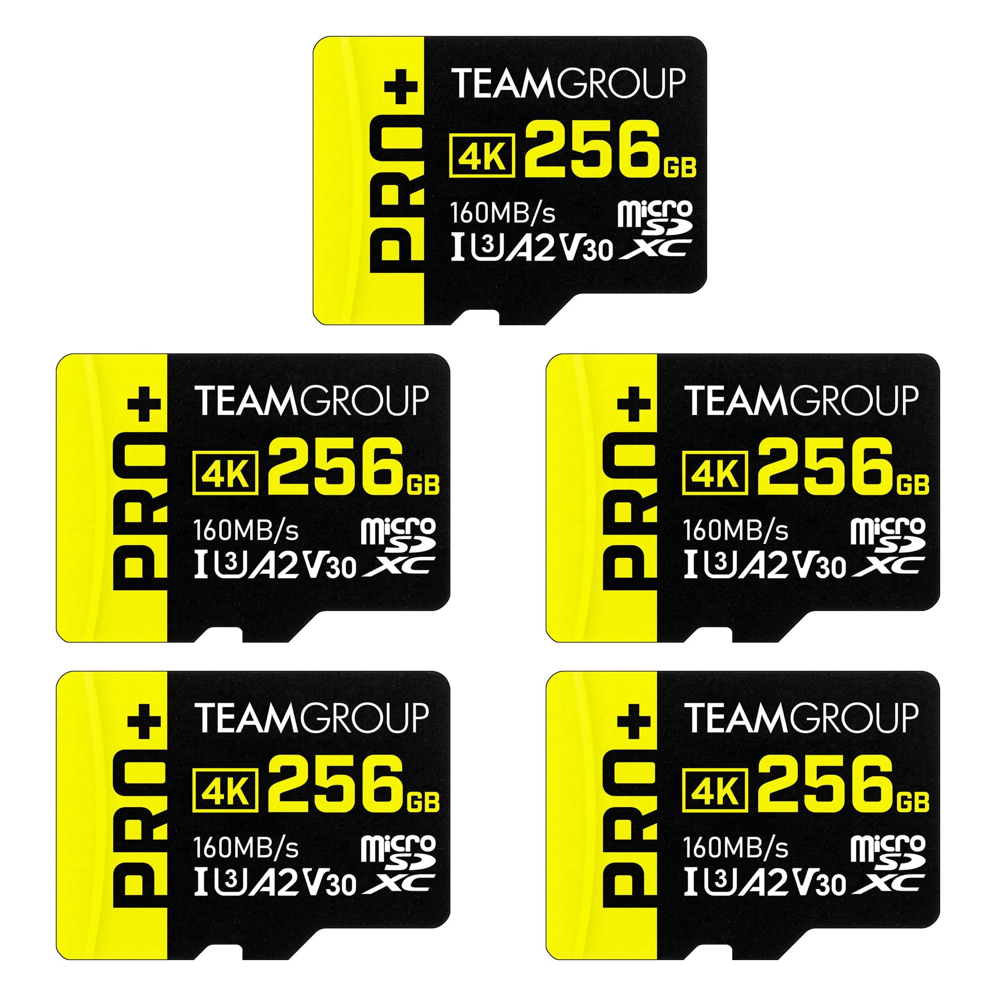 Paquete De 5 Tarjetas Microsdxc Teamgroup A2 Pro Plus De 256 Gb