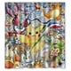 thumbnail image 1 of Cortina de ducha de Pokémon Pikachu Eevee Happy, juego de cortina de baño con ganchos, tamaño 66 x 72 pulgadas, 1 of 3