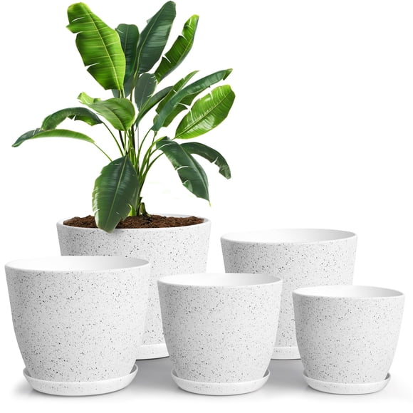 Macetas Utopia Home de plástico para interiores con drenaje, paquete de 5 unidades