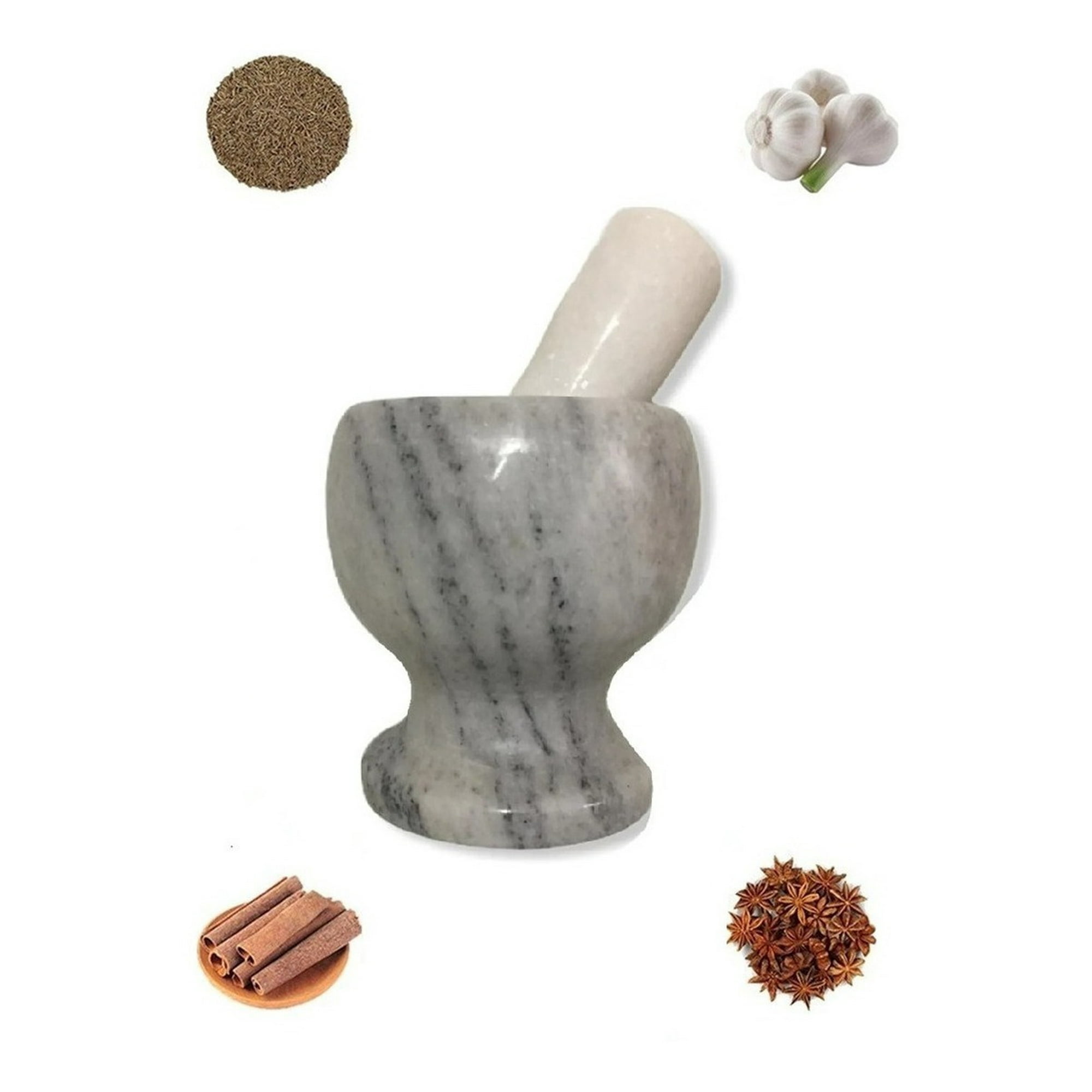 Genérico - Mortero De Mármol Moledor Hierba Mezcla Tritura