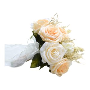 Magideal - Artificiales , Ramo Con Cinta Para Despedida De Soltera, Boda, Iglesia, Decoraciones Para Fiestas , Beige Beige-1
