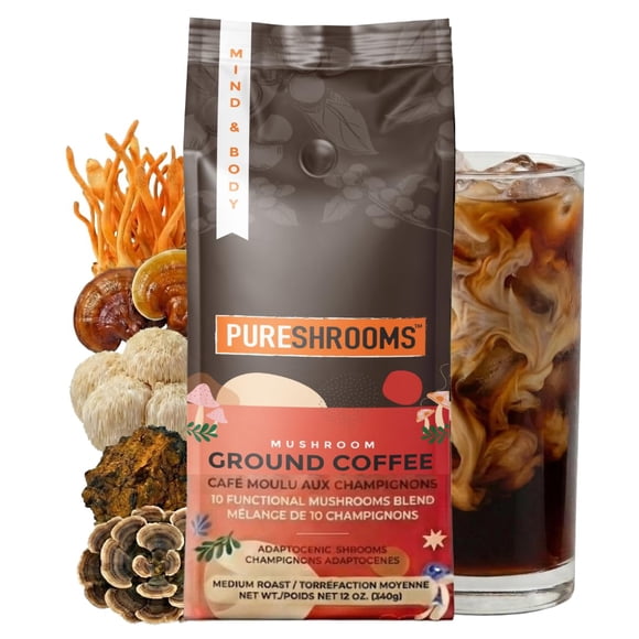 Café molido PureShrooms Perfect 10 Mezcla de Hongos 340 g