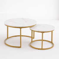 Klik Muebles - Juego De Mesas De Centro Anidadas - Mdf Diseño De Mármol