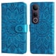thumbnail image 2 of Funda tipo cartera FOXDOCK para Vivo V50 Lite , diseño girasol en relieve, cuero PU, cierre magnético, soporte y tarjetero, 2 of 5