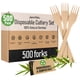 thumbnail image 1 of Juego de 500 tenedores de bambú Jenvita 100 % compostables y ecológicos, 1 of 9