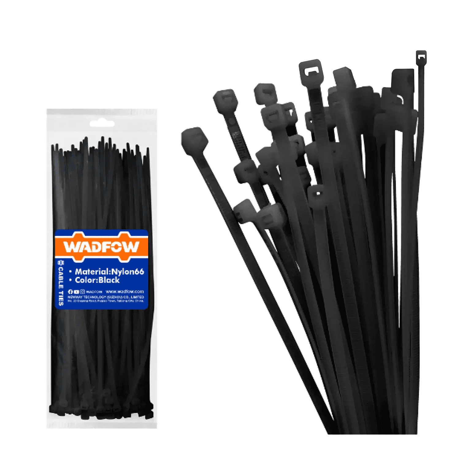 Set De 100 Amarras Plasticas Wadfow 4.8x300 Mm 22 Kg
