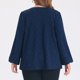 thumbnail image 4 of GRACIA Y GRANDEZA Tops de Punto para Mujer de Talla Grande con Estampado, Mangas de Farol, Camisas de Ajuste Suelto, Cuello en V, Moda Casual, Blusas de Punto 4X Azul Marino, 4 of 7