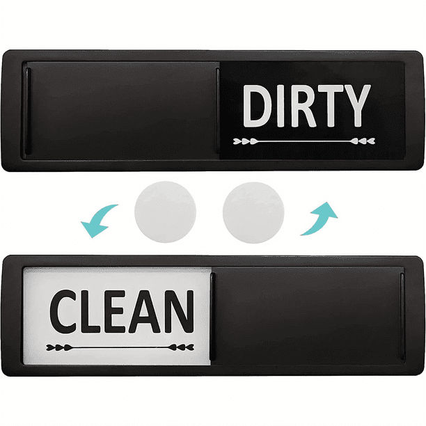 1pc Dishwasher Magnet Clean Dirty Sign Shutter Only Changes When You Push It Non-Scratching Strong Magnet Or 3M Adhesive Options Indicator Tells Whether Dishes Are Clean Or Dirty