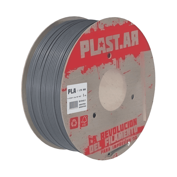 Filamento Impresora 3D Plastar PLA 1.75 mm 1 kg Plateado