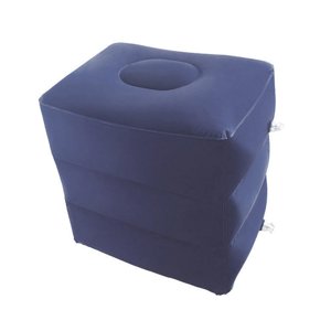 Magideal - Almohada Para Reposapiés, Reposapiés De Cama Duradero , 3 Capas, Reposapiés Inflable Para Viajes, Trenes, Hogar , Azul Azul Profundo