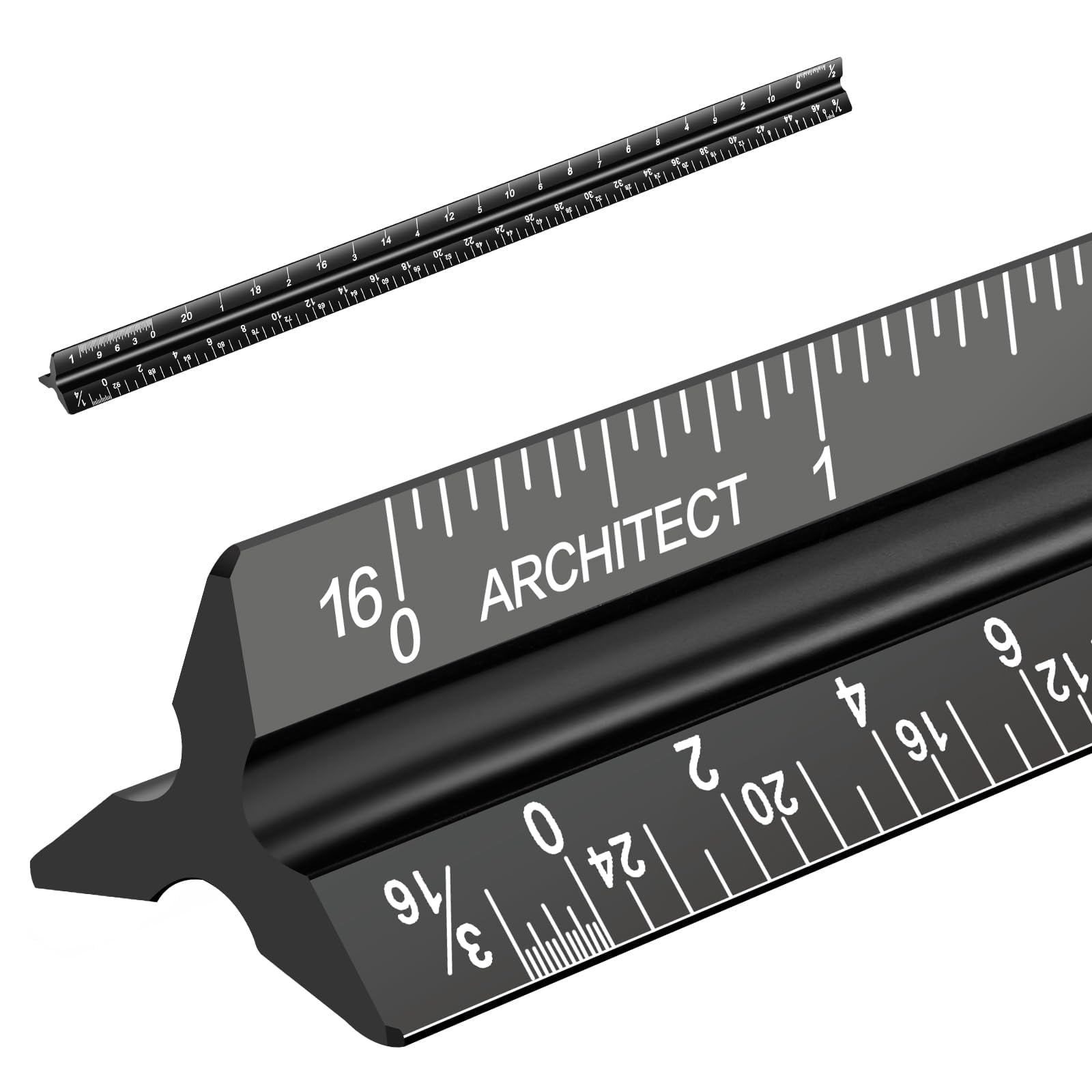 Regla A Escala Arquitectónica Mveohos De Aluminio Grabada Con Láser, 30 Cm