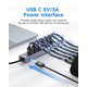 thumbnail image 3 of Hub USB C a USB FORIDA Adaptador USB 3.0 de 8 puertos con puerto de alimentación, 3 of 8