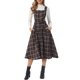thumbnail image 2 of INSPIRE CHIC Vestido de Peto a Cuadros para Mujer Vintage Sin Mangas Línea A Pinafore Vestido S Azul Oscuro, 2 of 6