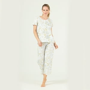 Bbz Barbizon - Pijama De Mujer New Cuore Pantalon Largo Blanco Estampado