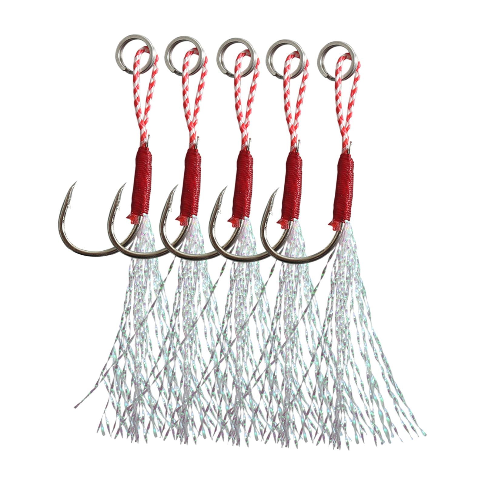 Magideal - Anzuelos De Asistencia Para Pesca, Anzuelo De Pesca De Plantilla Lenta Rápida, Anzuelo De Asistencia De Acero Al Carbono Para Agua Salada Para Jigging