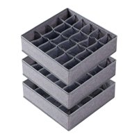 Bothyi - 3 Piezas Divisores Organizadores De Cajón De Ropa Interior De Calcetines Para Ropa Interior, Pañuelos, Gris