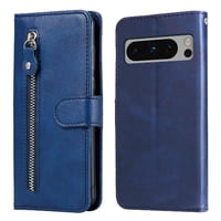 Gangxun - Funda Con Cremallera Para Google Pixel 8 Pro, Carcasa Cartera De Cuero Pu Con Soporte Y Tarjetero