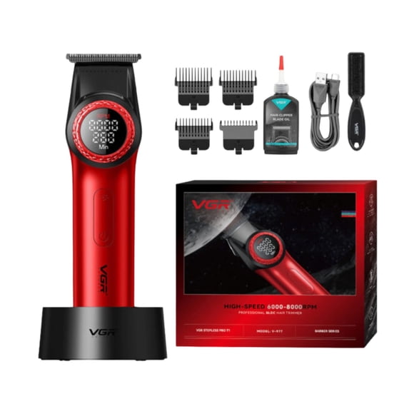 Vgr Trimmer Profesional v977 Recargable 8000rpm Rojo