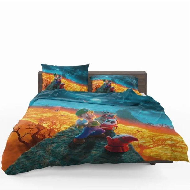 Luigi Mario Bros Adventure Begins Quilt Duvet Cover Set Comforter Cover Bedding3-Piece Bedding Set