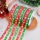thumbnail image 5 of Cinta de grogrén con estampado navideño de 50 yardas y 3/8 de pulgada, color rojo y verde, 25 yardas por carrete (rojo y verde), 5 of 5