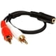 thumbnail image 1 of Cable Adaptador 2x1 Hembra A Auxiliar Rca Macho de Audio negro, 1 of 3