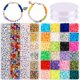 thumbnail image 2 of 7048x Cuentas De Arcilla Polimérica Planas De Varios Colores, Cuentas Espaciadoras, Hallazgo De Joyería DIY, 2 of 5