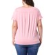 thumbnail image 3 of Agnes Orinda Blusa de Talla Grande para Mujeres Escuela Universidad Cuello en V Volante Manga Corta Camiseta de Verano Tops 1X Rosa, 3 of 6
