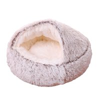 Ioensy - Cama Redonda Para Gatos, Cálida Y Cómoda Casa Para Animales Para Gatos De Interior, Suministros Para Mascotas, 40 Cm, Café Claro