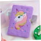 thumbnail image 4 of Diario de unicornio, 3 piezas, novedoso, esponjoso, decorativo, para niños, con cerradura, cubierta de dibujos animados de unicornio, con cerradura para niños, 4 of 7