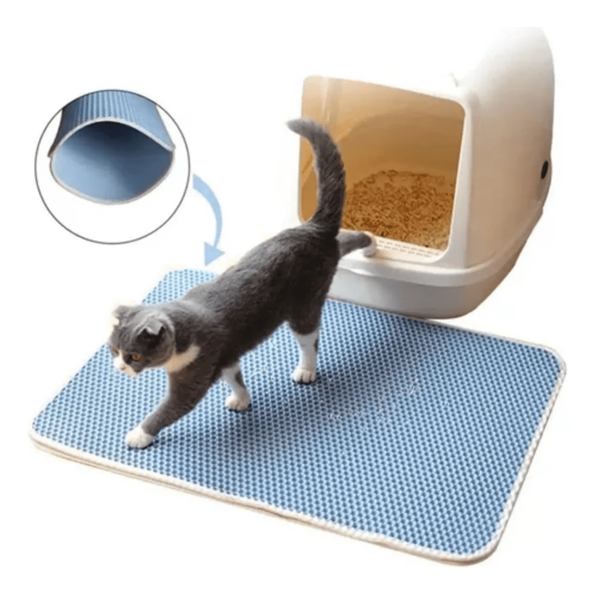 Alfombra Recoge Arena De Gatos Lavable Estera Para Residuos