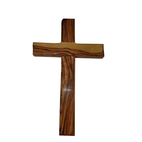 Cruz de madera de olivo tallada a mano de 25 cm