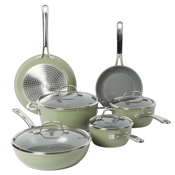 Set de utensilios de cocina Sur La Table Kitchen Essentials, 10 piezas, color verde