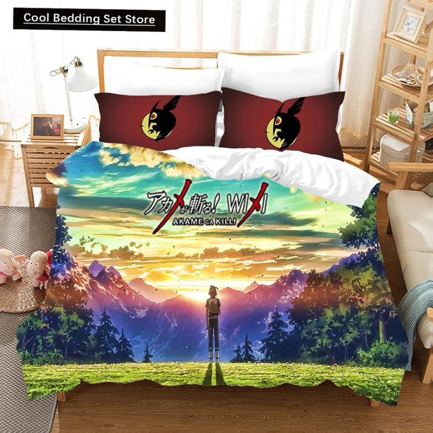 Printed Anime Akame ga KILL Bedding Set Duvet Cover Bedroom Comforter Covers Twin Size Quilt Cover Home Textiles Bed Sheets