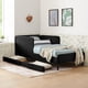 thumbnail image 2 of Twin Size Upholstered Platform Bed Frame with 2 Storage Drawers, Adjustable Velvet Sofa Bed, Black, 2 of 3
