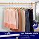 thumbnail image 5 of Perchas para pantalones, faldas, color ámbar, madera blanca, con clips dorados, 24 unidades, 5 of 7