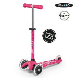 Scooter Micro Mini Deluxe Led Rosado