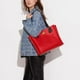 thumbnail image 3 of Bolso Coach Tote de Cuero con Bloques de Color Rojo, 3 of 3