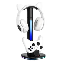 Estación De Carga Aaronmei Para Controles Xbox Series X/S Con Soporte Para Auriculares Y Iluminación Rgb Negra