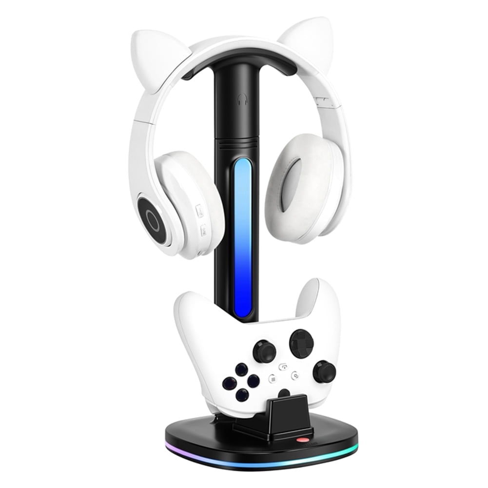 Estación De Carga Aaronmei Para Controles Xbox Series X/s Con Soporte Para Auriculares Y Iluminación Rgb Negra