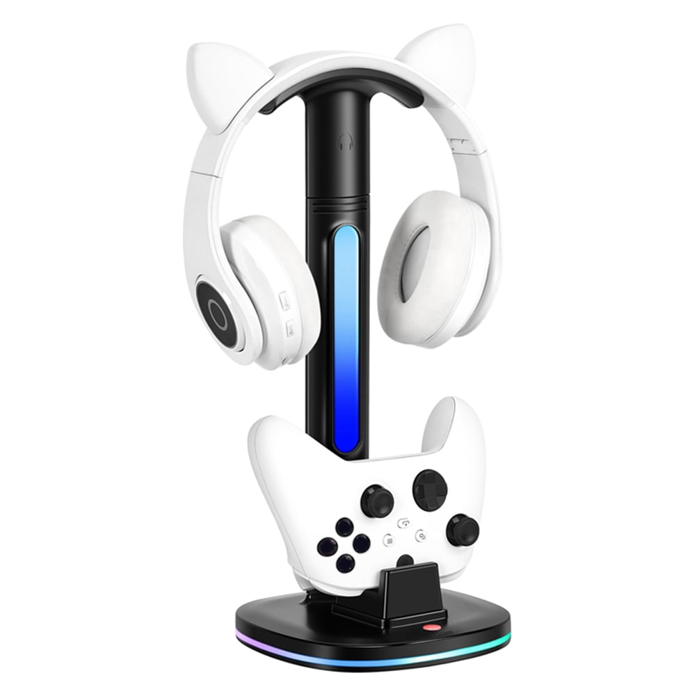 Estación De Carga Aaronmei Para Controles Xbox Series X/S Con Soporte Para Auriculares Y Iluminación Rgb Negra