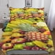 thumbnail image 1 of Juego de 3 piezas con diseño de frutas adorables, ropa de cama con estampado 3D, funda de almohada, cremallera oculta, funda nórdica de microfibra con estampado de fresas para adultos y niño, 1 of 3