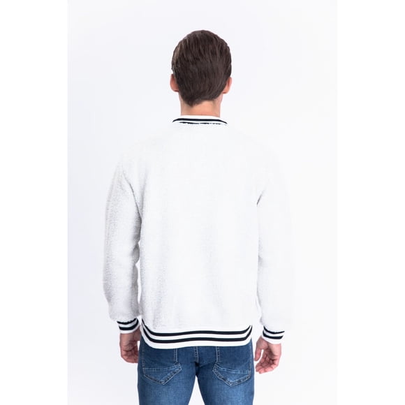 Chaqueta Universitaria Hombre Tipo Corderito Gruesa Bolsillos 7551
