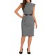 thumbnail image 2 of INSPIRE CHIC Vestido de Trabajo para Mujeres con Mangas Cortas y Cinturón Vintage de Cuadros de Gales Vestido Tubo S Negro, 2 of 6