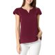 thumbnail image 1 of INSPIRE CHIC Blusa Sólida para Mujer Cuello en V con Volantes Manga Corta Ligera Blusa de Trabajo L Burdeos, 1 of 7